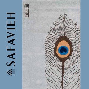 SAFAVIEH ~ Grey/Blue Rug ~ SOHO Collection Mujde Peacock